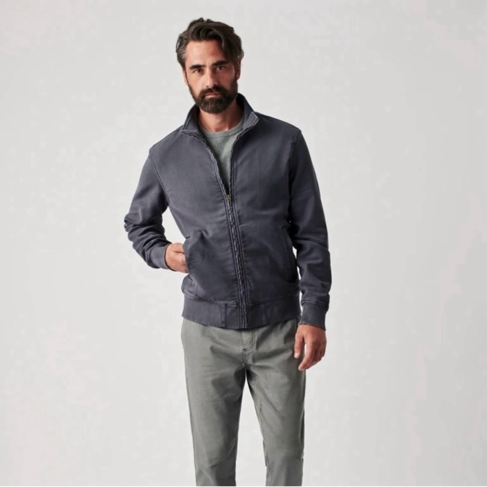 🆕Faherty Stretch Terry Tanker Jacket - Men's Lightweight Zip Shirt Jacket - Picture 4 of 8